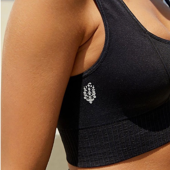 Free People Good Karma Square Neck Sports Bra FP movement black XS/S or M/L NWOT - Picture 3 of 7
